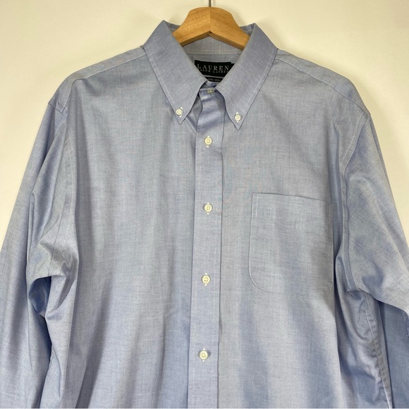 Lauren Ralph Lauren Button Down Shirt Size XL Light Blue Long Sleeve Non Iron - Picture 2 of 14